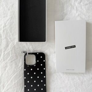 NEW Casetify Black and White Polka Dot Impact Case